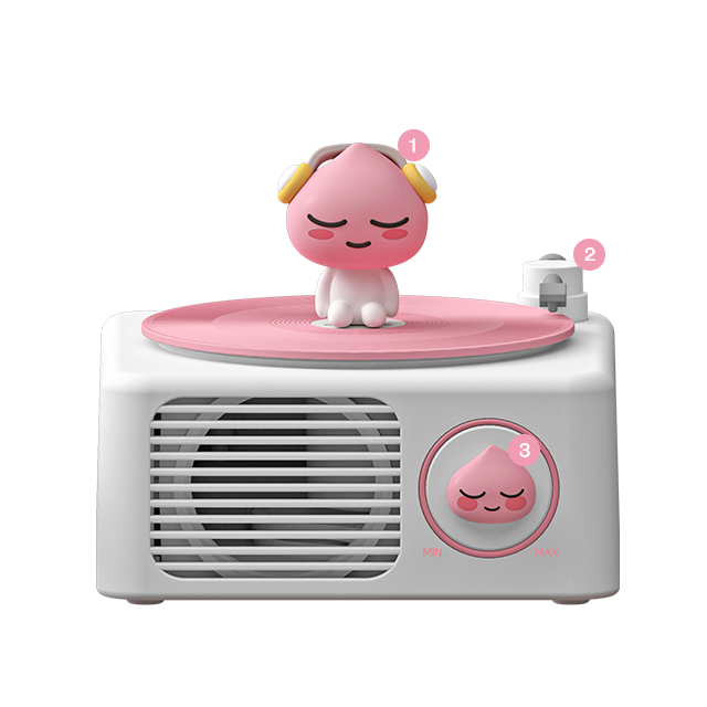 [카카오프렌즈] 캐릭터 무선 블루투스 탁상용 턴테이블 스피커, 어피치 45,000원