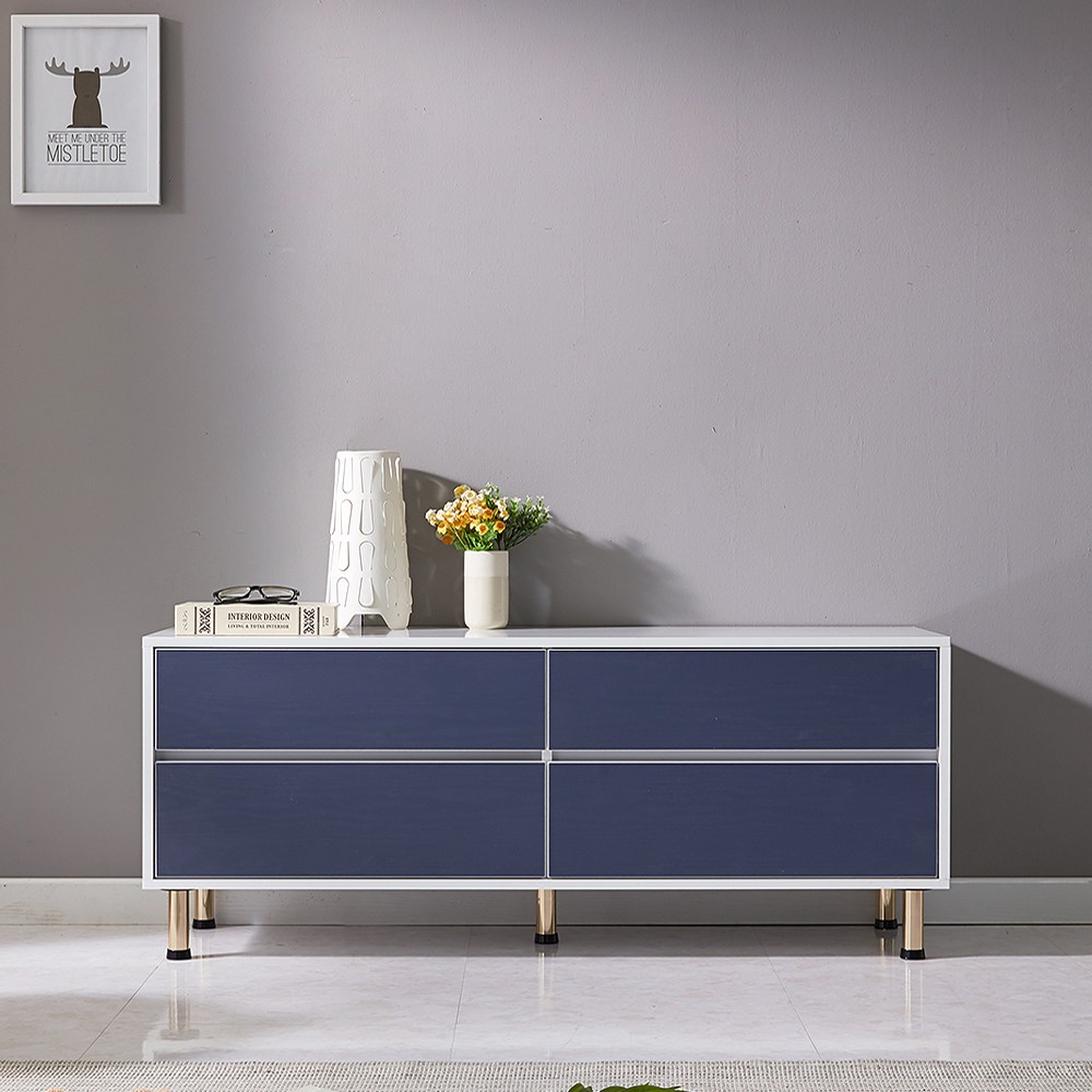 [아트랙] 샤인 2단 1200 1500 1800 거실장 2단거실장 tv다이 협탁 거실장세트 (색상5종), 화이트/네이비 97,000원