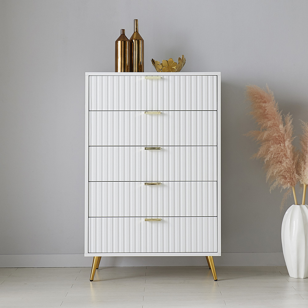 미자크 아이린 5단서랍장 / 템바보드 옷서랍장 수납장 화이트 틈새서랍장 800 179,900원