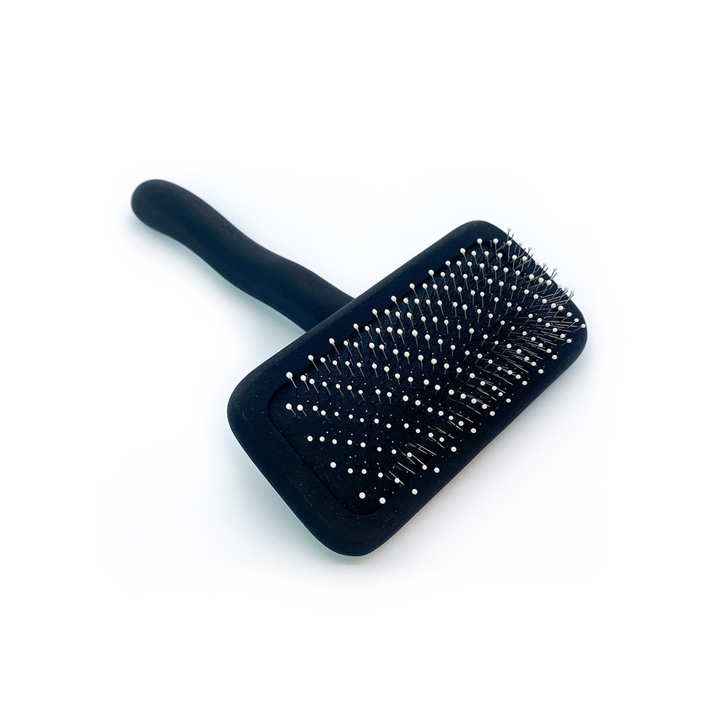 스탠다드펫 강아지 슬리커 소프트 브러쉬 강아지빗 엉킨털 제거, 라운드팁 다크블랙, 1개 21,910원