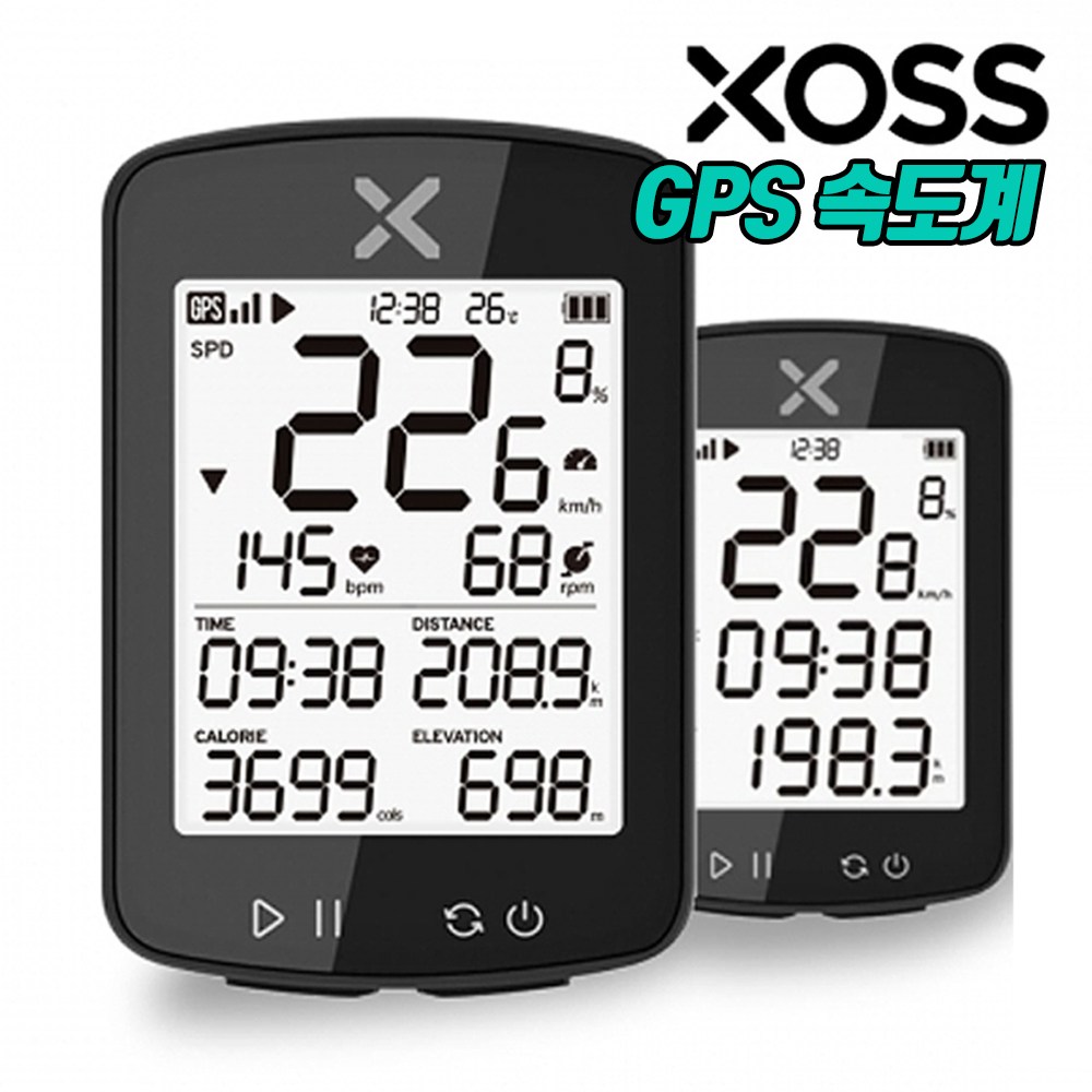 XOSS G+ 2세대 GPS 자전거 속도계 어플 호환 케이던스 센서 스피드센서 심박계 센서 58,320원