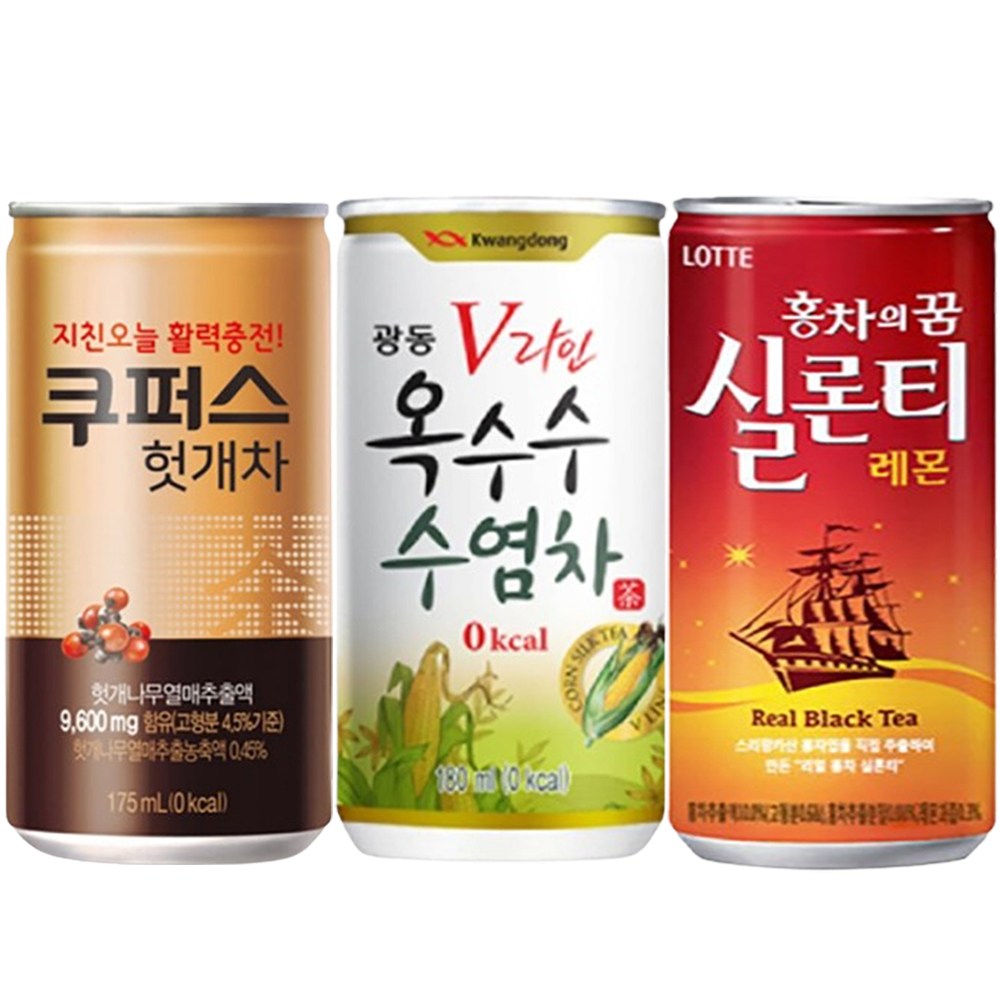 Yotta 팔도 쿠퍼스 광동 옥수수수염차 롯데 실론티 30캔씩 미니캔음료 업소용음료수 차음료, 175ml, 90개 45,300원
