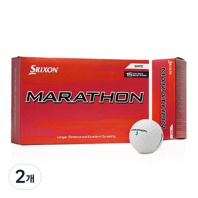 스릭슨 정품 마라톤 롱 디스턴스 2피스 골프공 비거리 장타 골프볼, 마라톤 디스턴스 화이트, 15개입, 2개 35,710원
