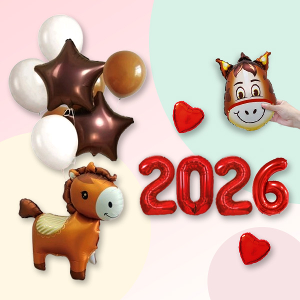 [파티지] 말풍선 세트 / 2026년 말의해 말띠풍선 포토존 새해 신년행사 병오년, 1세트, N2026_08_별별 입체갸우뚱 풍선_레드 10,900원