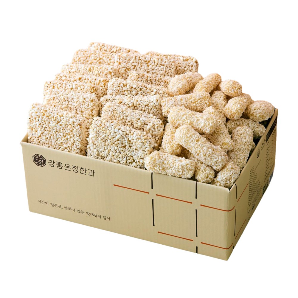 강릉은정한과 찹쌀과줄+찹쌀강정 혼합 대용량(500gX2봉) (전통 유과 한과 명절선물 결혼식 답례품 설날선물 추석선물 부모님선물 어르신간식), 1개, 1kg 40,000원