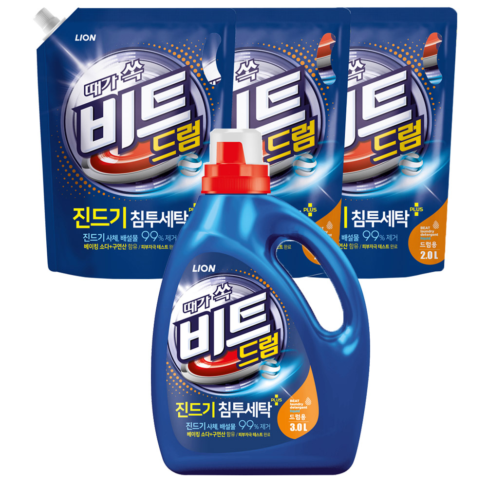 비트 액체세제 드럼용 리필 2L x 3개 + 3L 용기 21,600원