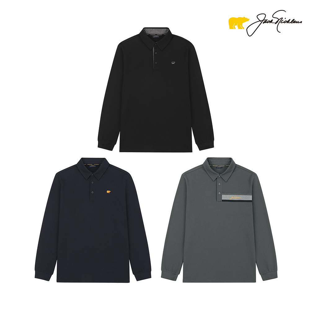 [잭니클라우스] 남성 골프 카라티셔츠 긴팔티  3종세트 89,100원