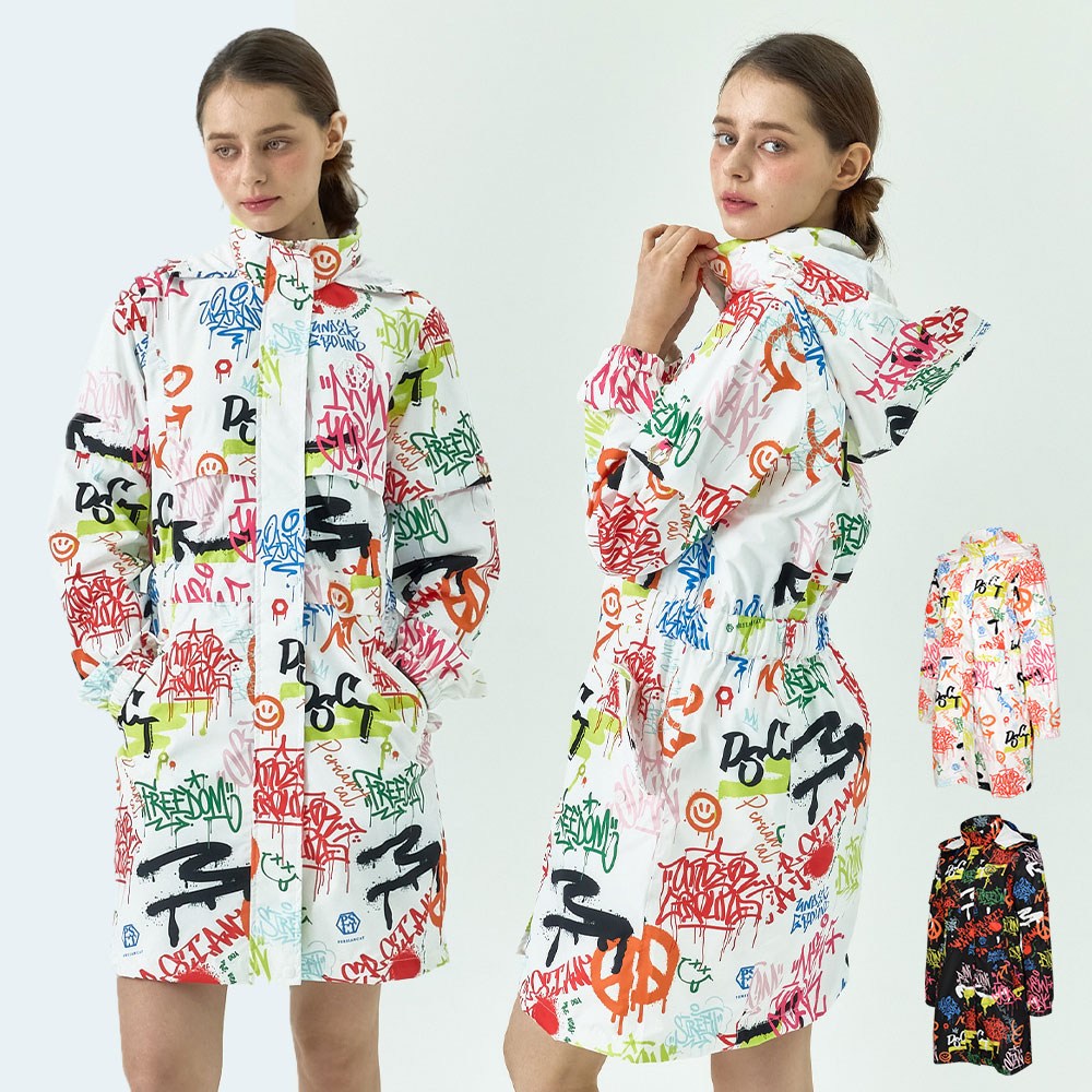 페르시안캣 그래피티 패턴 여성 골프 트렌치 레인코트(P52WCT51) 558,000원