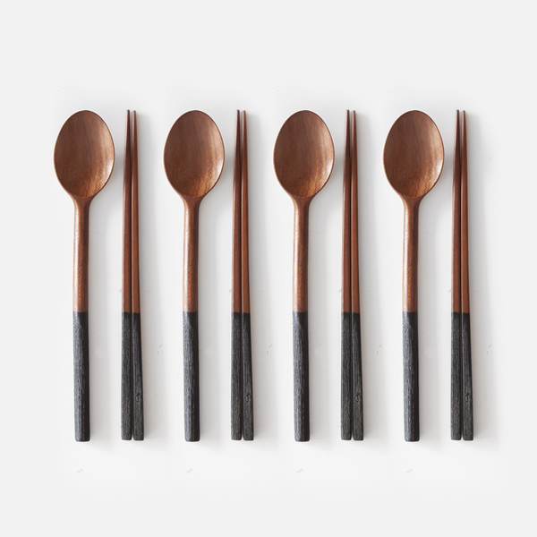 니코트 투톤 우드 수저 세트 블랙 20,930원