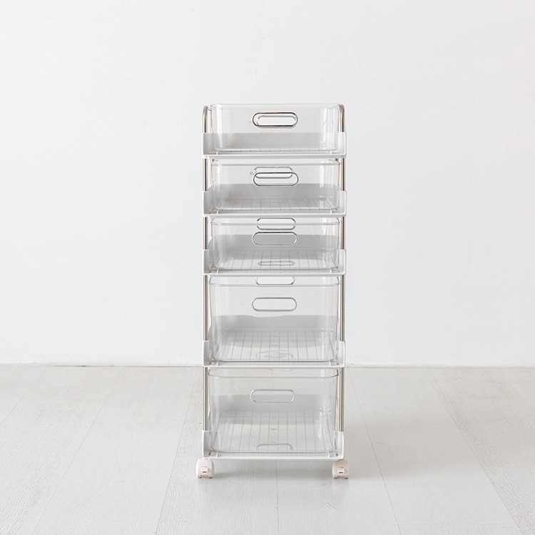 마켓비 RUDAN 투명트롤리 카트 5단, 화이트3872.3663 56,000원