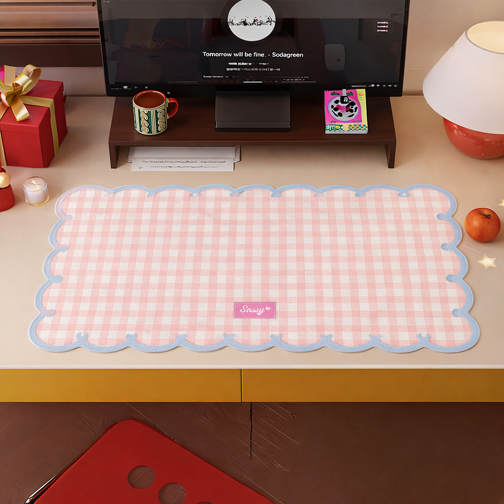 가든랩 논슬립 방수 레트로 데스크 장패드 데스크테리어, 핑크블루 16,000원