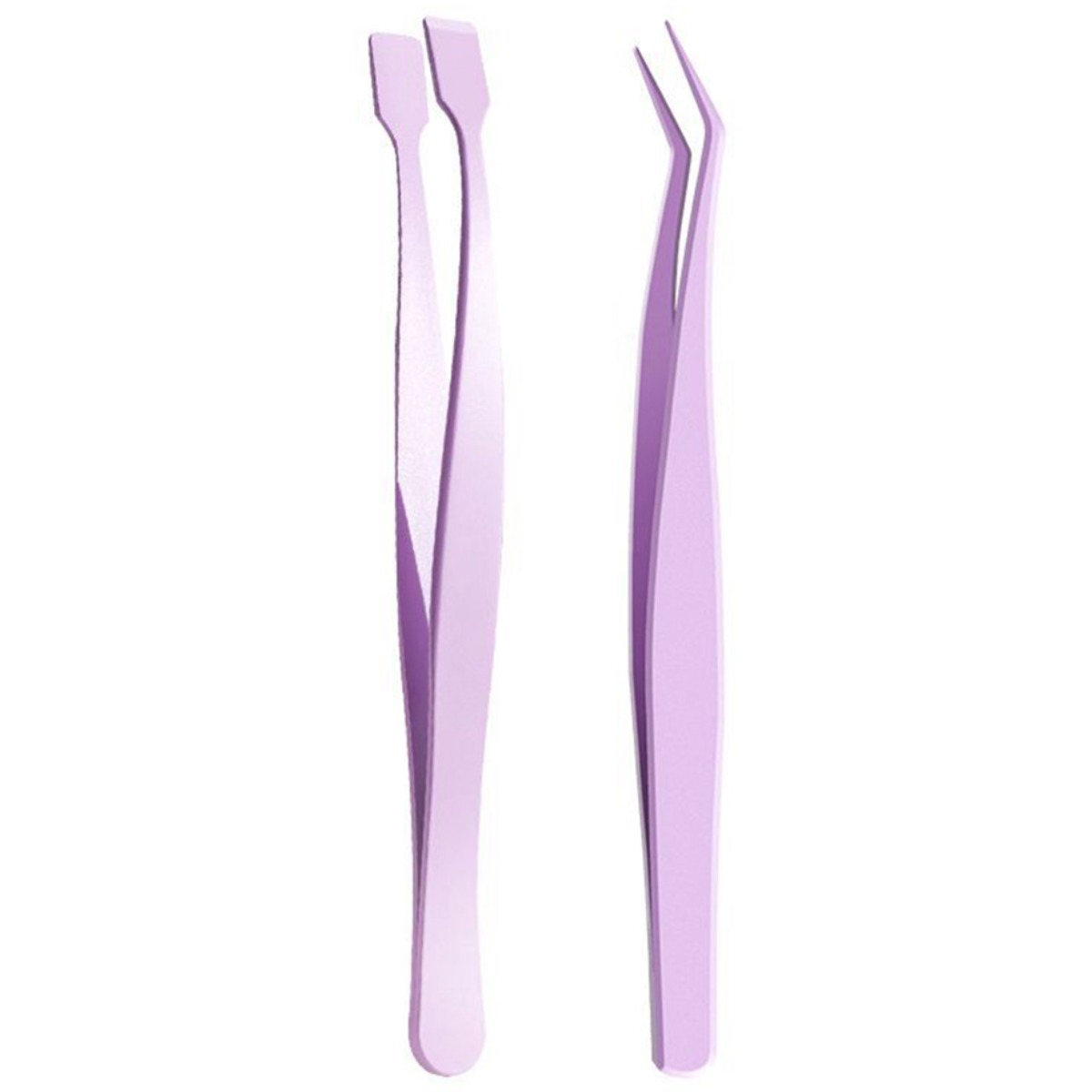 vivarossa 노글루 속눈썹 L자 곡선형 트위저 핀셋 족집게 위 아래 세트, 1세트, 보라 7,900원