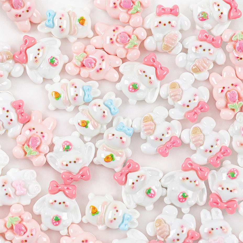 토끼 파츠 미니 50개 슬라임 탑꾸 데코덴 귀여운 사이즈 동물 캐릭터 재료 diy 도매 폰케이스 꾸미기 세트 4,400원