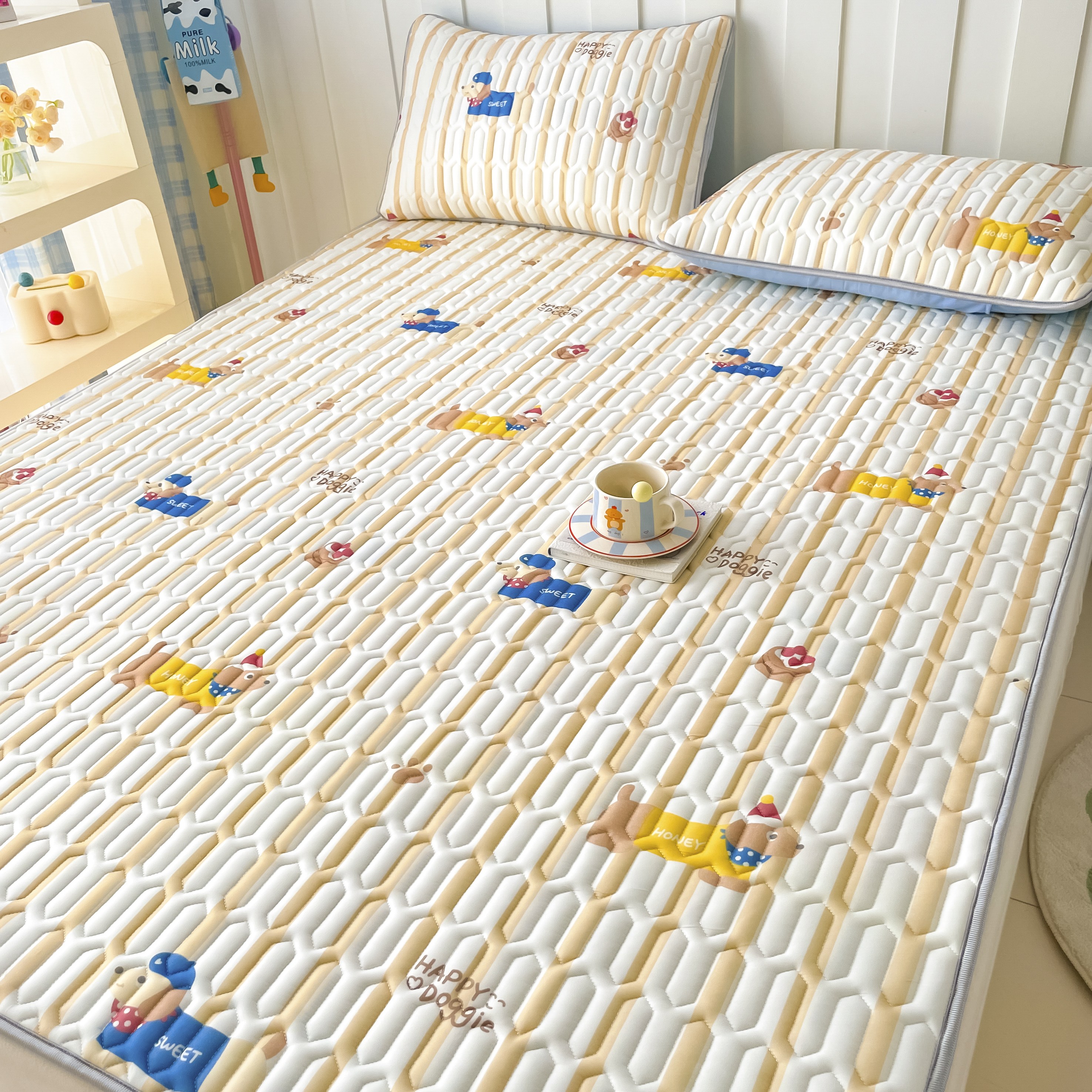 YYT 가을 소프트 매트리스 고급 커버 매트+베개커버 세트, 강아지(매트+베개커버*2개), 쿨매트+쿨베개 세트 31,000원