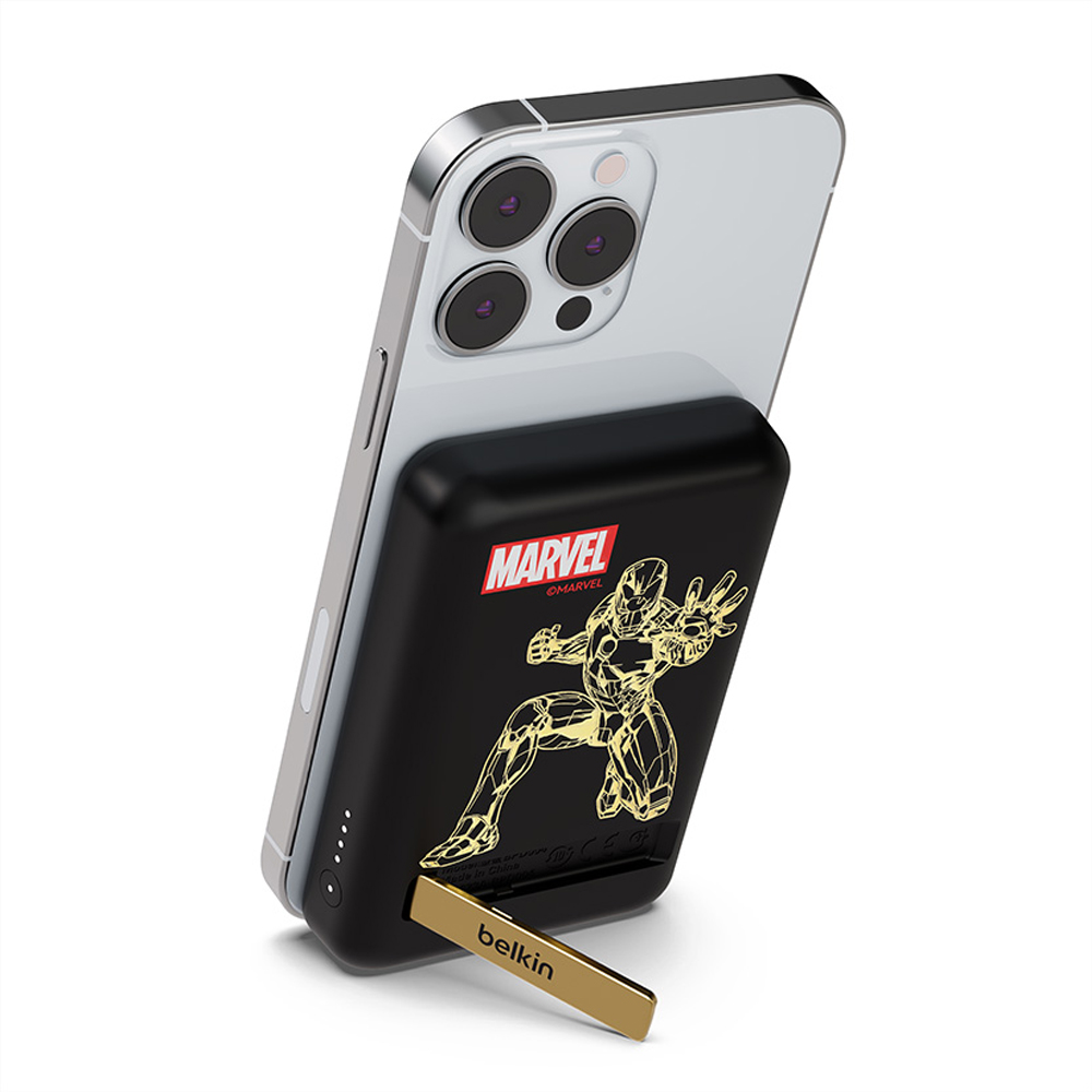 벨킨 맥세이프 마그네틱 스탠드 무선 충전 보조배터리 5000mAh, BPD004, 마블 아이언맨 99,000원