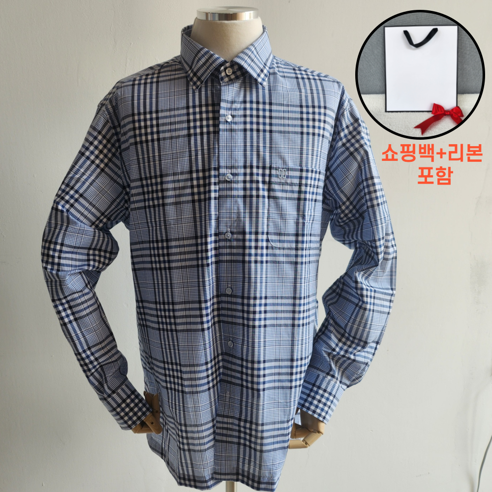 [매장정품] 닥스 DAKS 남성용 면혼방 체크 긴팔 셔츠 남방 쇼핑백 동봉 65,800원