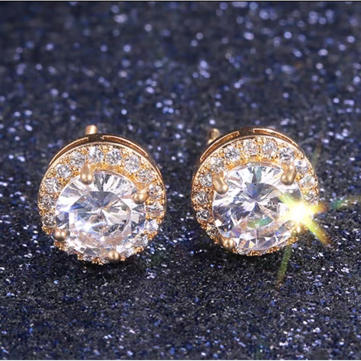 NXNA 14K 골드 원형 큐빅 귀걸이 컴팩트 고급스러움 도금 이어링 CS-ED029 53,800원