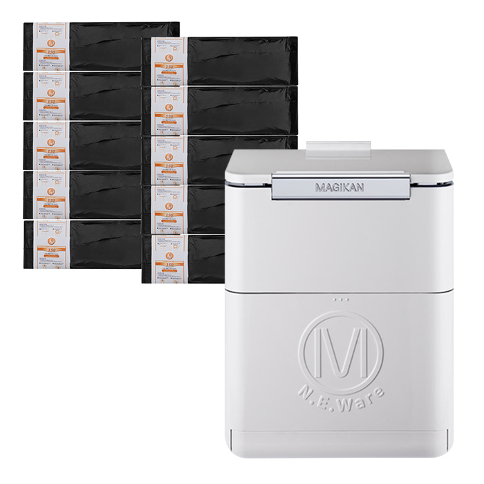 매직캔 애니웨어 휴지통 주방&화장실용-크롬화이트 [MNE150HWCR]+리필10롤 50,000원