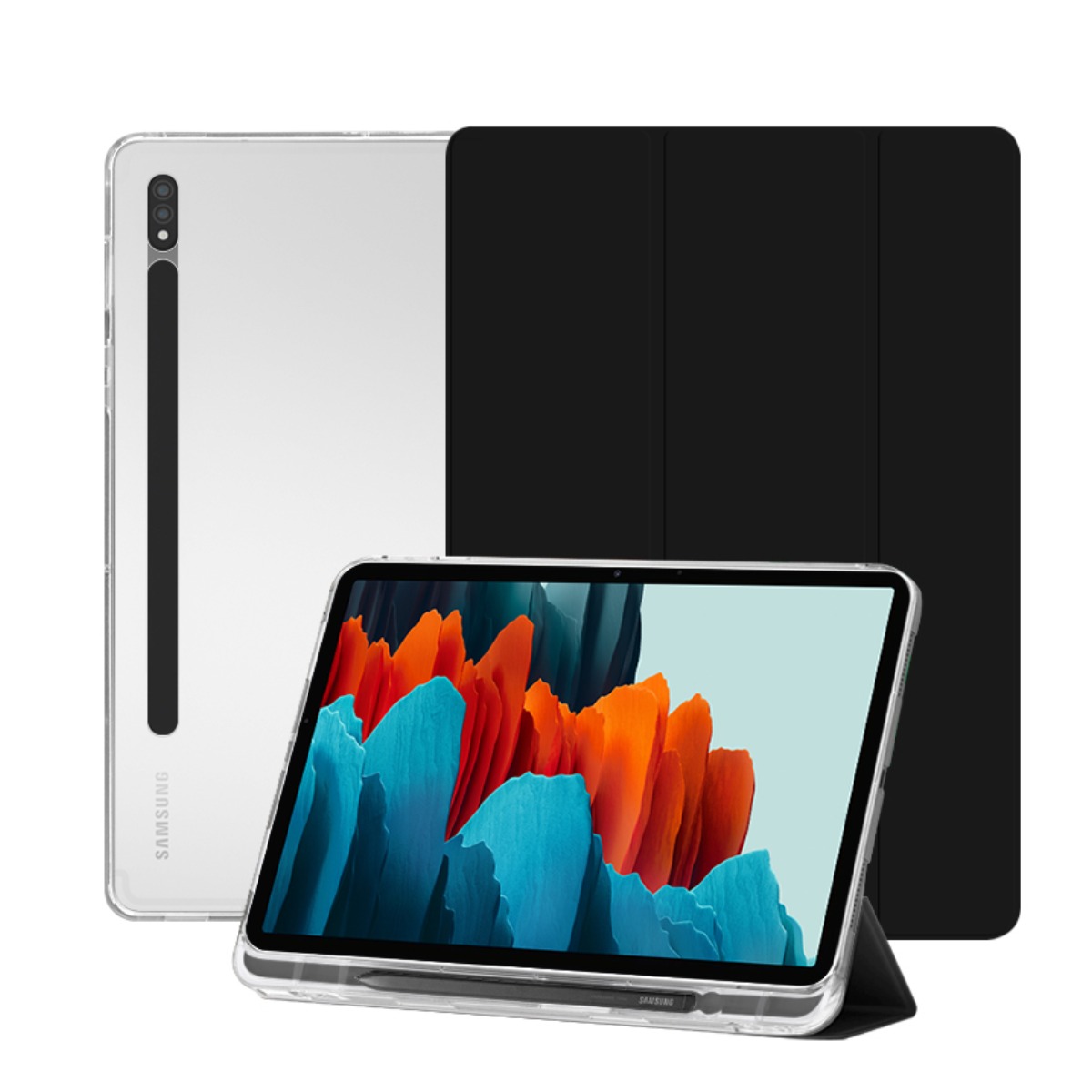 니하 갤럭시 탭 S8 / S7 클리어 S펜 수납 케이스, 블랙, 1개 13,000원