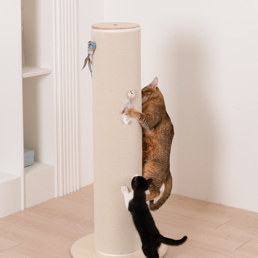 캣트럴파크 고양이 수직 기둥 스크래쳐 대형, 1세트, 아이보리, 현재가 139,000원
