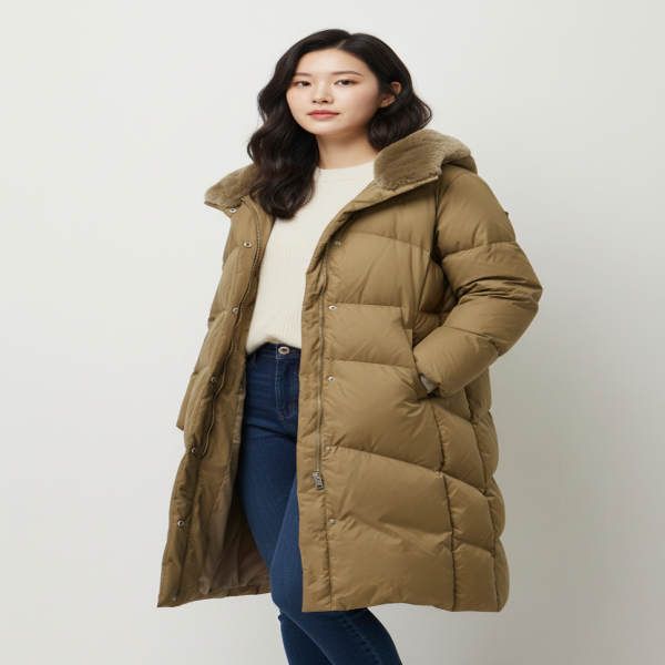 100%정품 시슬리 여성 점퍼 모나미 렉스 퍼 후드롱 패딩 다크베이지 코디룩 공연 스타일 905,400원