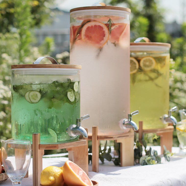 대용량 유리 디스펜서 5L 7.5L 10L 홈카페 파티 카페 음료저그, 1개, 10L, 투명 102,050원