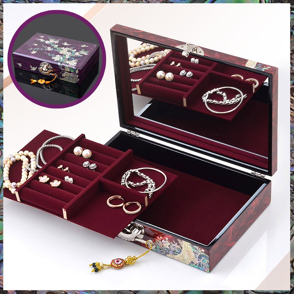 한지나전칠기 보석함(매화/송학) 자개함 악세사리보관함 현금예단비함 혼수예단 외국인바이어선물 경대 전통공예소품 중국인손님 일본인친구 결혼선물 와이프결혼기념일 연말선물 154,000원