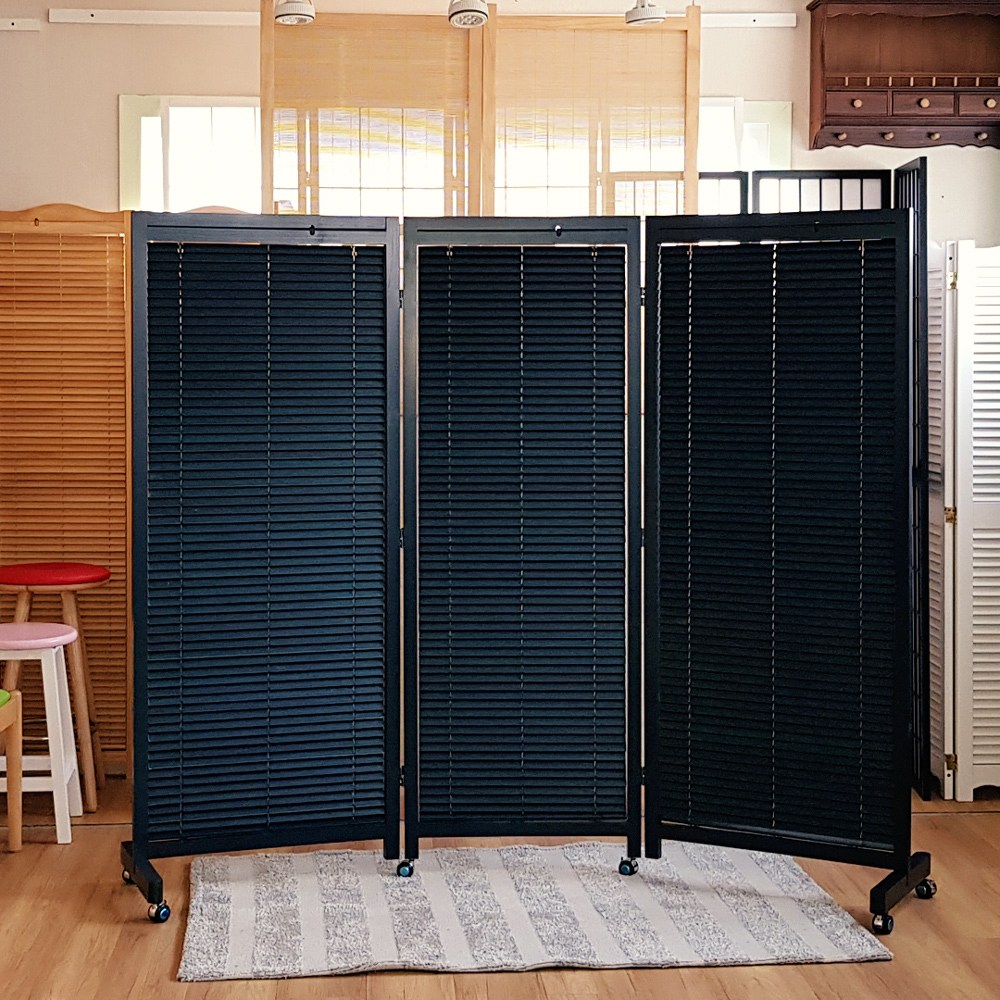 천연원목 인테리어 바퀴 블라인드 파티션 이동식 공간분리 칸막이 가림막 256,500원