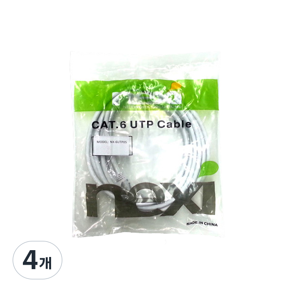 넥시 CAT6 UTP 10M 랜선 랜케이블, 화이트, 4개, 10m 12,410원