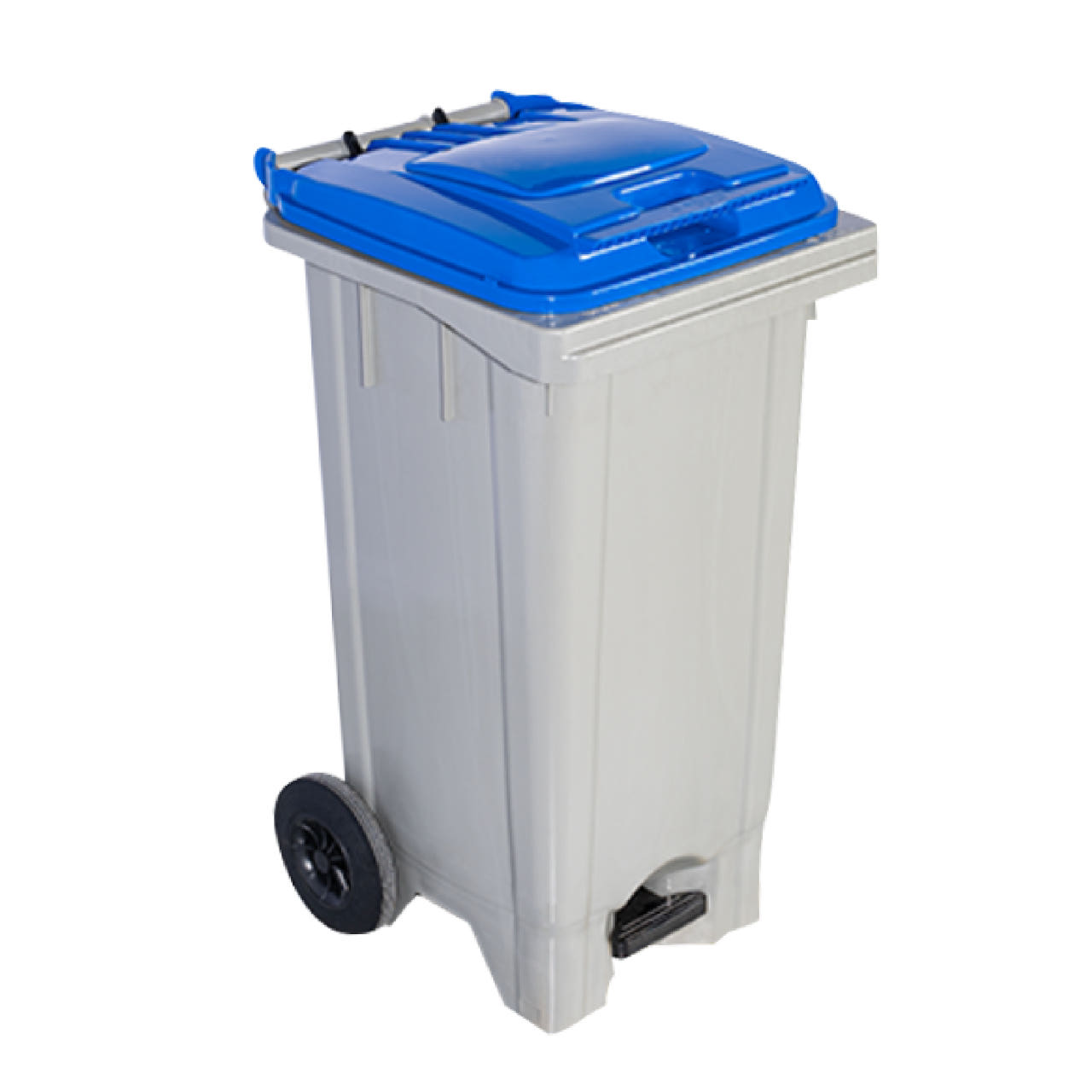 대호통상 MGB-120WP(페달형) 음식물 분리수거함 120리터 국산 업소용 아파트 쓰레기 자동상차 수거용기, 연회색(몸체)+노랑(뚜껑), 1개 115,500원