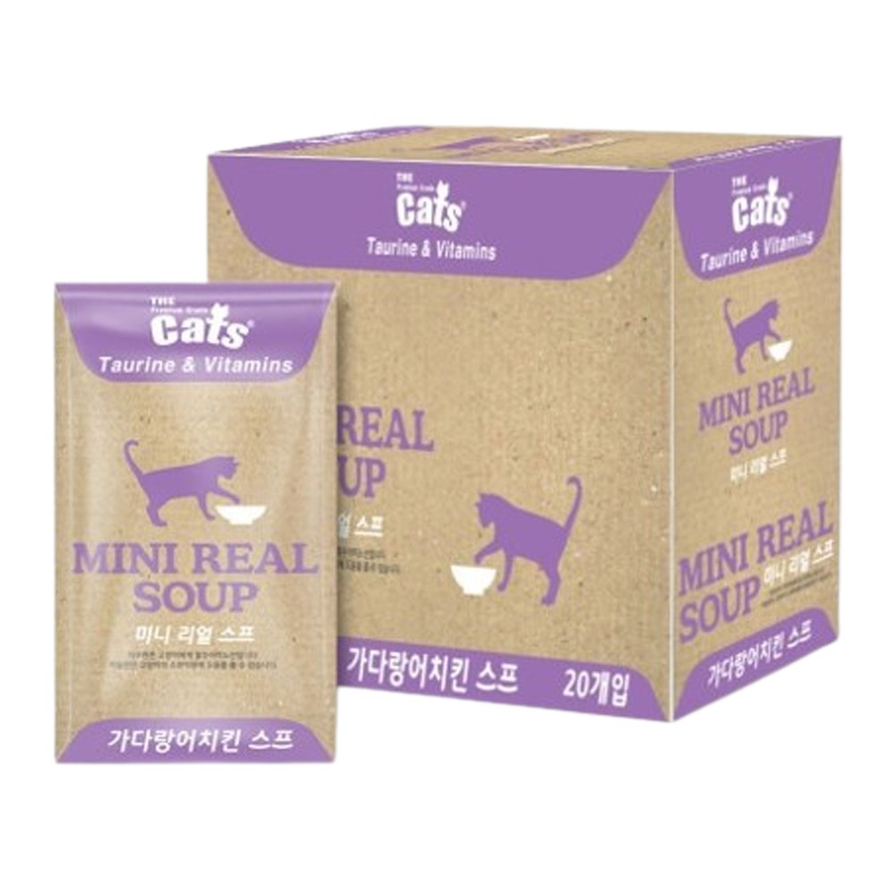더캣츠 미니리얼 스프 파우치 고양이간식 가다랑어 치킨 40g 20개, 20개 10,900원