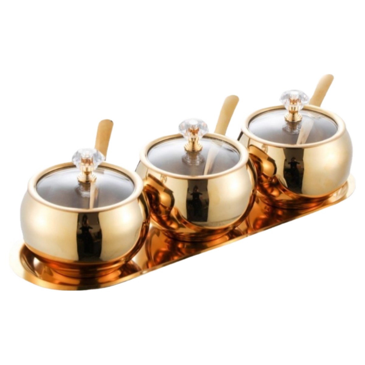 사이텅 304 스테인리스 양념통 가시 양념통 고추 커민 소금통 양념통 세트(양념통x3+트레이x1), 금색(양념통x3+트레이x1), 1세트 39,320원