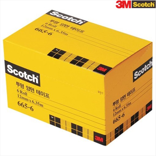 [3M] 스카치 투명 양면테이프 리필 오피스팩 665-6 (12mm x 6.35M), 1개 12,800원