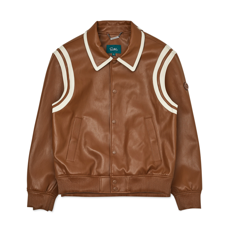 [세인트나인] 남성 에코레더 블루종 자켓 BROWN 177,000원
