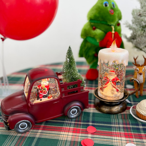 크리스마스 멜로디 워터볼 자동차 오르골 인테리어 소품, 레드 56,810원