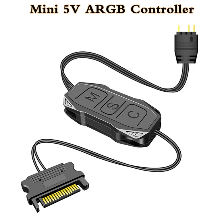 COOLMOON AR-1 RGB 컨트롤러 케이블 5V 3 핀-SATA 미니 허브 어댑터 PC 팬 냉각 라이트 스트립용 9,000원