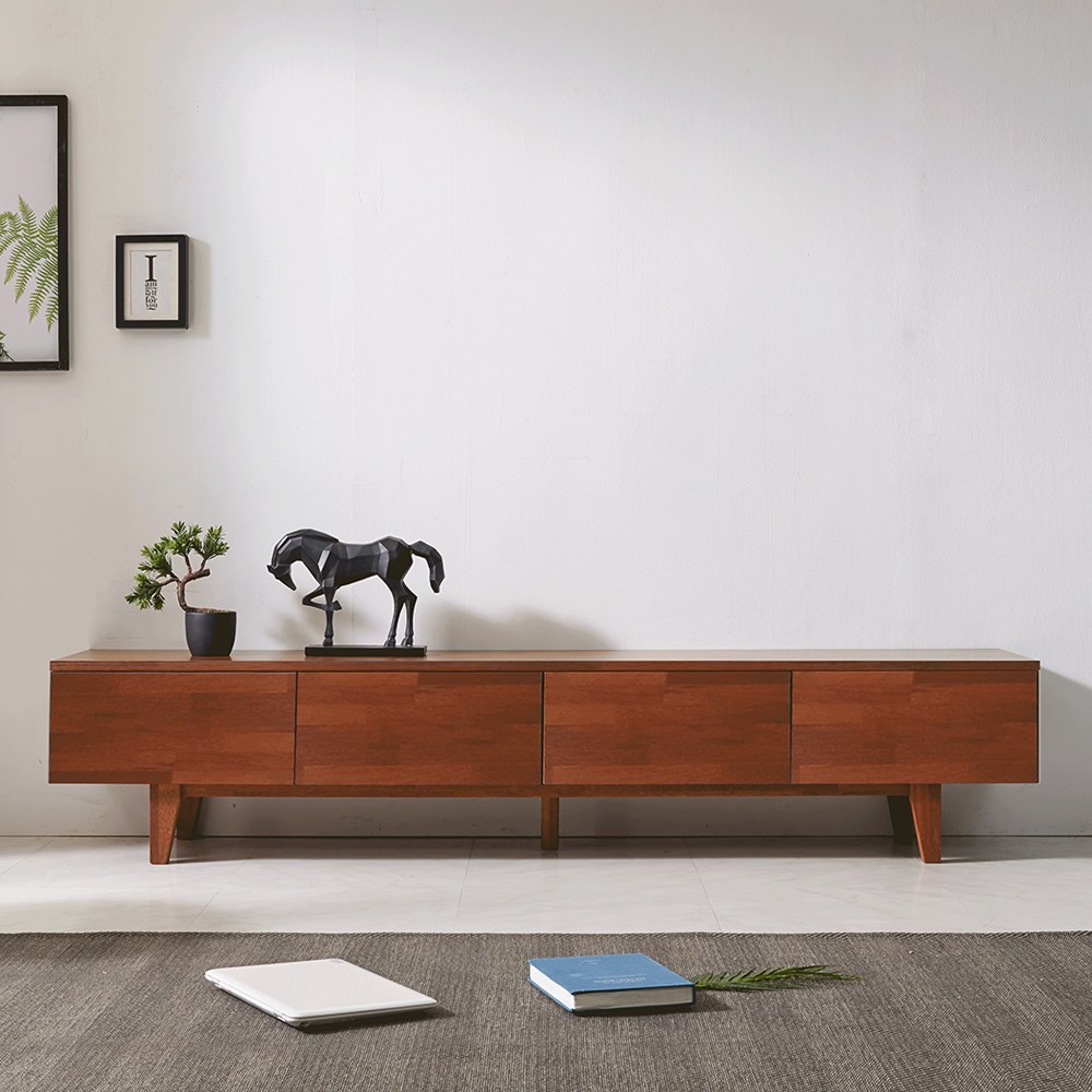 리츠데코 클라츠 원목 2000 거실장 고무나무 멀바우 원목수납장 TV장, 멀바우 199,000원