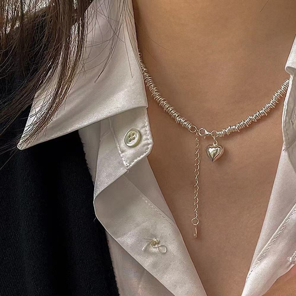 925실버 러블리 하트 꼬임 체인 포인트 데일리 목걸이 33,900원