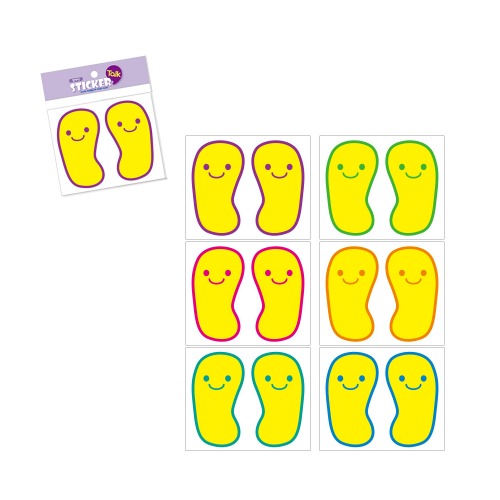 가꿈 6색 발바닥스티커 미끄럼방지 안전거리두기 어린이집 유치원 초등학교 안전용품 유도 환경구성 3,470원