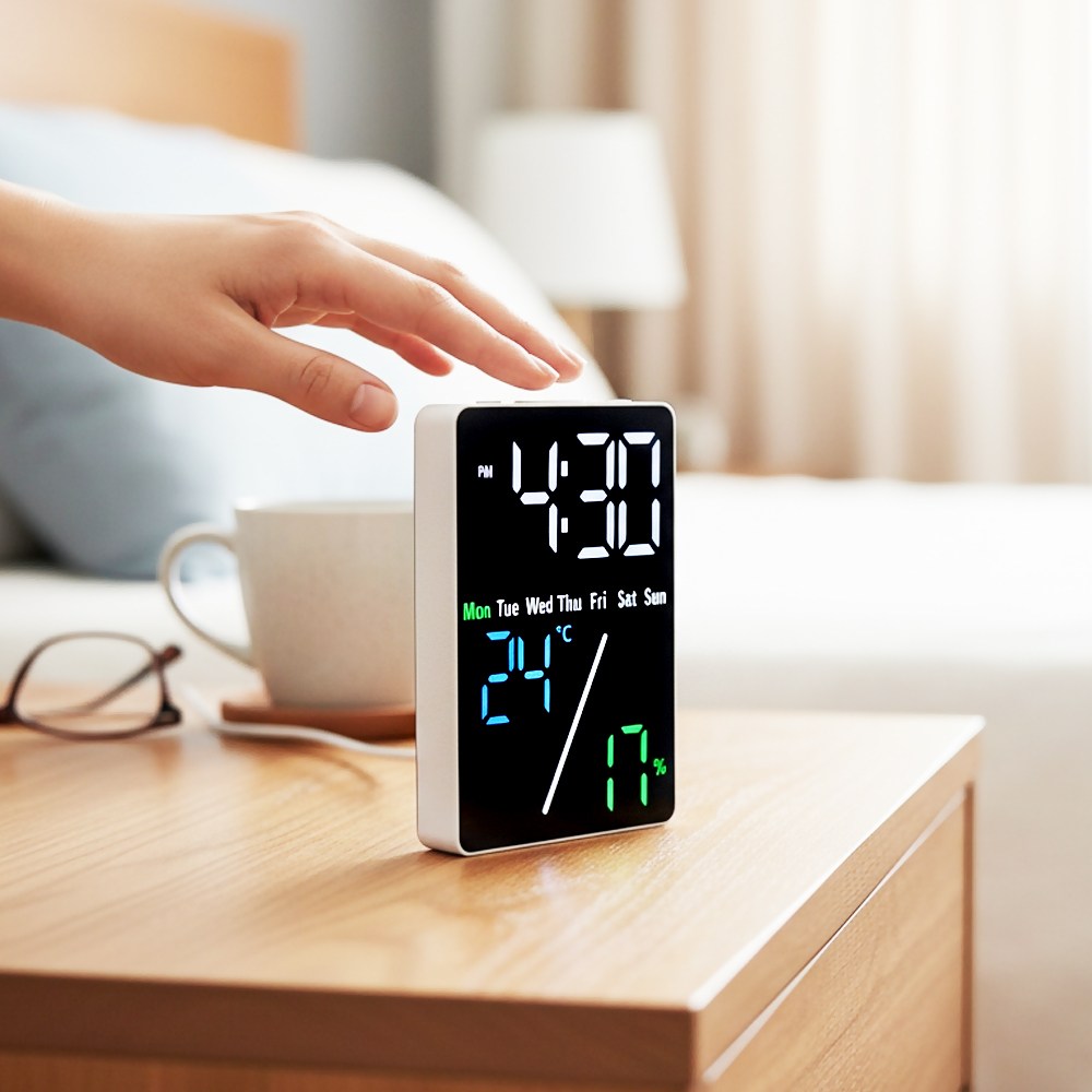 [출시특가] 비센드 온습도 LED 탁상시계 알람시계 디지털 인테리어 시계 CK10 15,900원