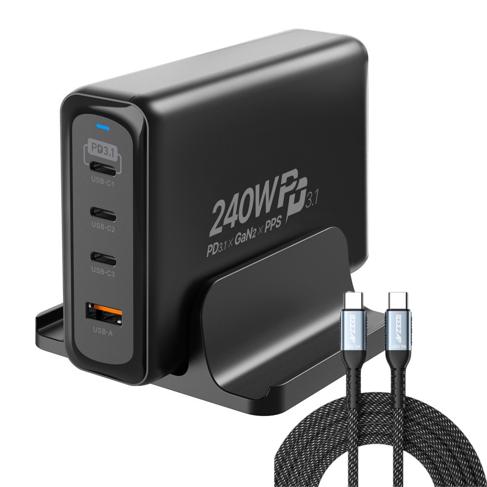 UM2 240W GaN2 PD 접지형 4포트 고속 충전기 + 100W 케이블 세트 109,000원