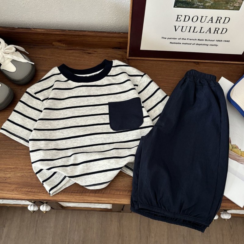 해피유통어린이 남아 여름 스트라이프 반팔 세트 패션 캐주얼 밴딩팬츠14세 이상 XG03 18,150원