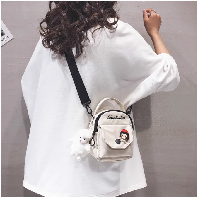 틴즐 귀여운 미니 손잡이(인형포함) 크로스백 핸드백 휴대폰 가방 보조 포켓 메신져백 19,600원