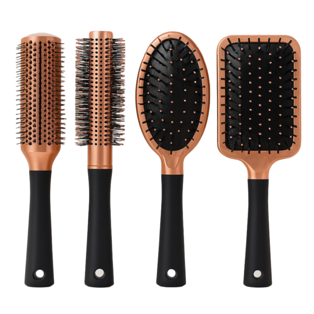 핫쏘잇 엉킴제거 헤어브러쉬 세트, 1개, 블랙 4종 16,000원