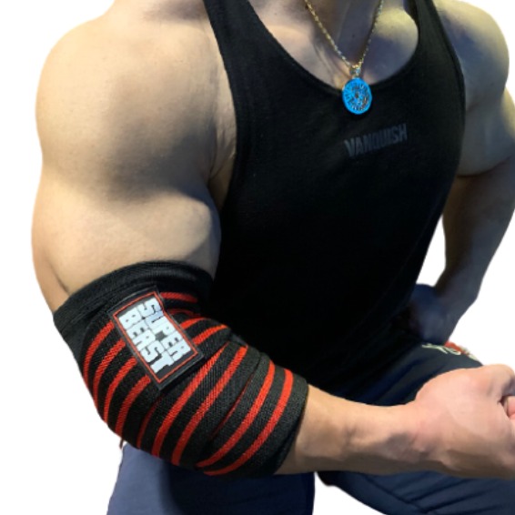 슈퍼비스트 팔꿈치보호대 [파워] 좌우한쌍 시즌온 2중압박 헬스엘보아대 SUPERBEAST ELBOW 한쌍동봉, 레드라인, 1세트 45,000원