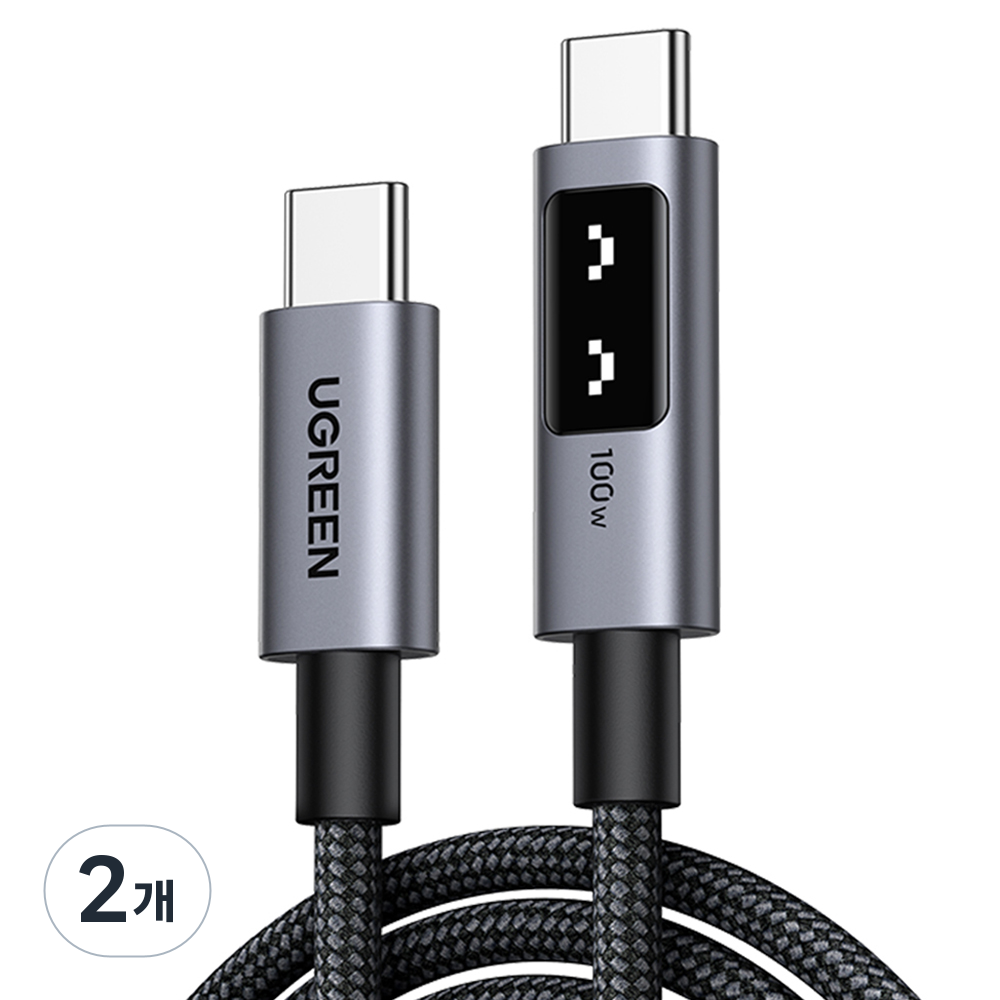 유그린 C타입-C타입 UNO 시리즈 PD 고속 충전 케이블 100W, 혼합색상, 2개, 0.5m 20,800원