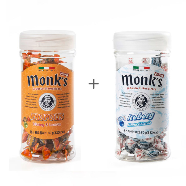 몽스 아이스버그 허브 목캔디 80g + 프로폴리스캔디 80g 차량용캔디 세트 18,900원