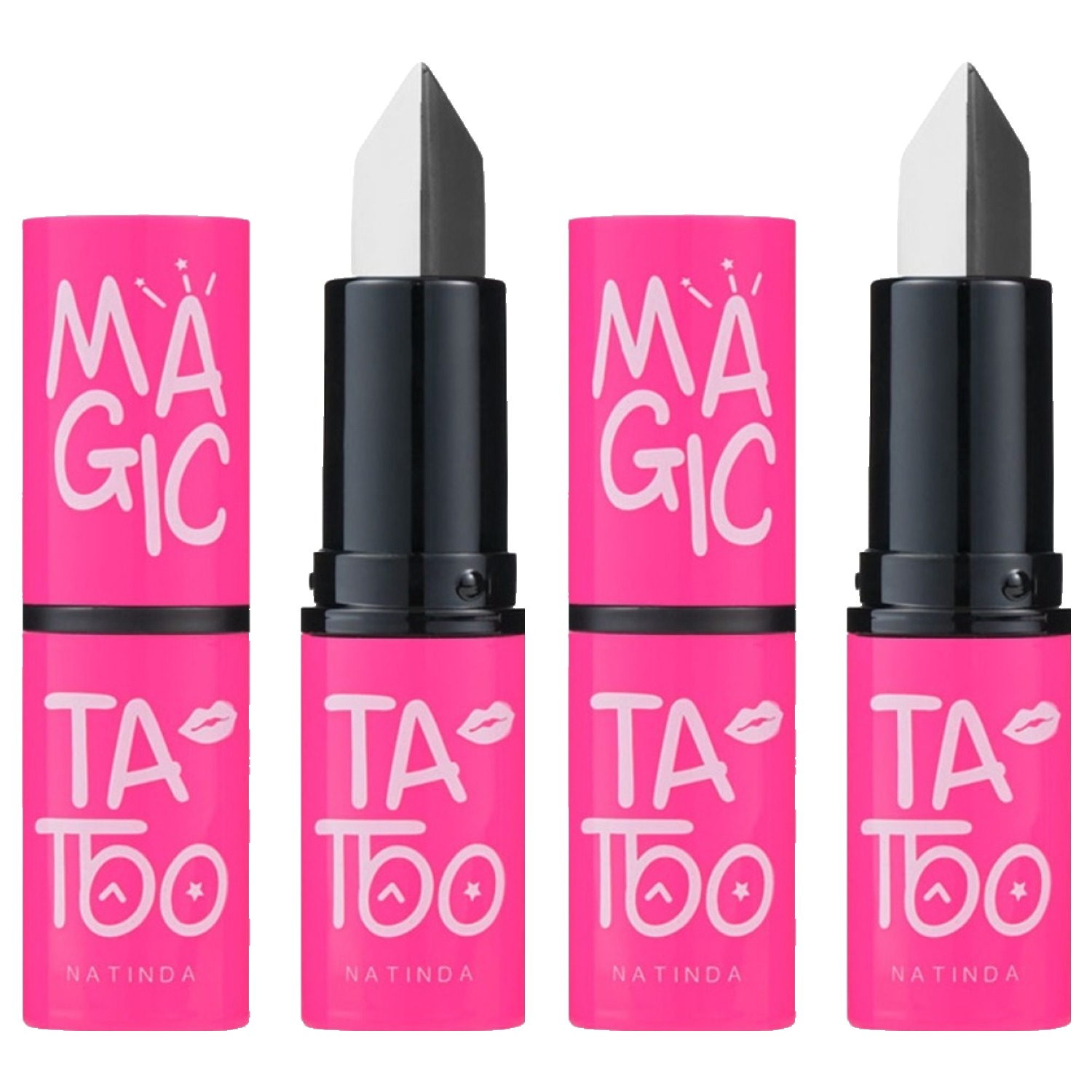 나틴다 매직 타투 블랙 앤 화이트 립스틱, 2개, 핑크 12,870원