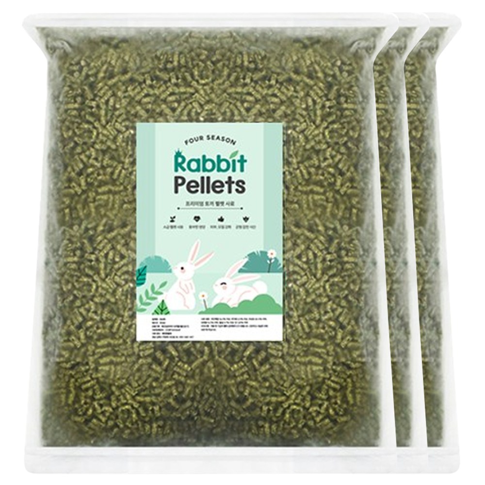 포시즌 프리미엄 토끼 펠렛 사료, 3개, 2kg 23,500원