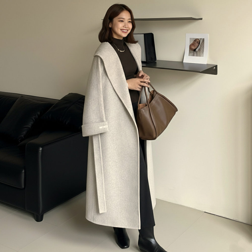 유니크코코 울100 핸드메이드 빅카라 롱 울 코트 ot5800 118,000원